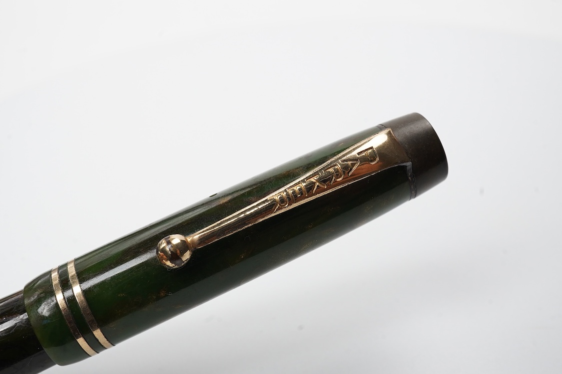 A rare Parker Duofold fountain pen, Made in the UK, fitted with 14ct. gold nib - rare colour